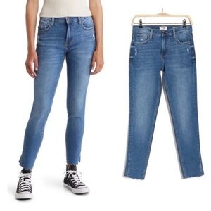 Kensie Frayed Hem High Rise Skinny Denim Ankle Jeans NWT Size 8